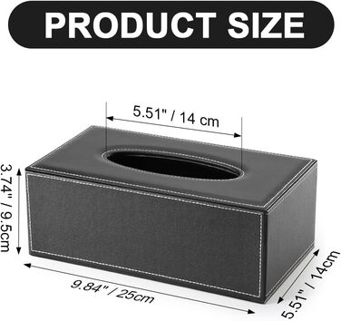 KINGFOM Коробка для косметичних серветок прямокутної форми для дому/офісу/автомобіля (Біла) (Чорна)