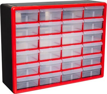 Akro-Mils 10124 Plastic Parts Storage Box with 24 Drawers, 20