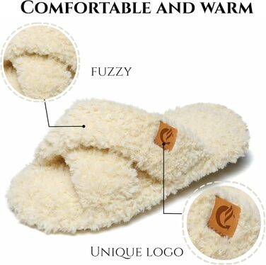 Жіночі плюшеві домашні тапочки SMajong, зимові, теплі, м'які, з антиковзким покриттям, зручні, з підкладкою, слайдери, 36/37 EU, бежевий