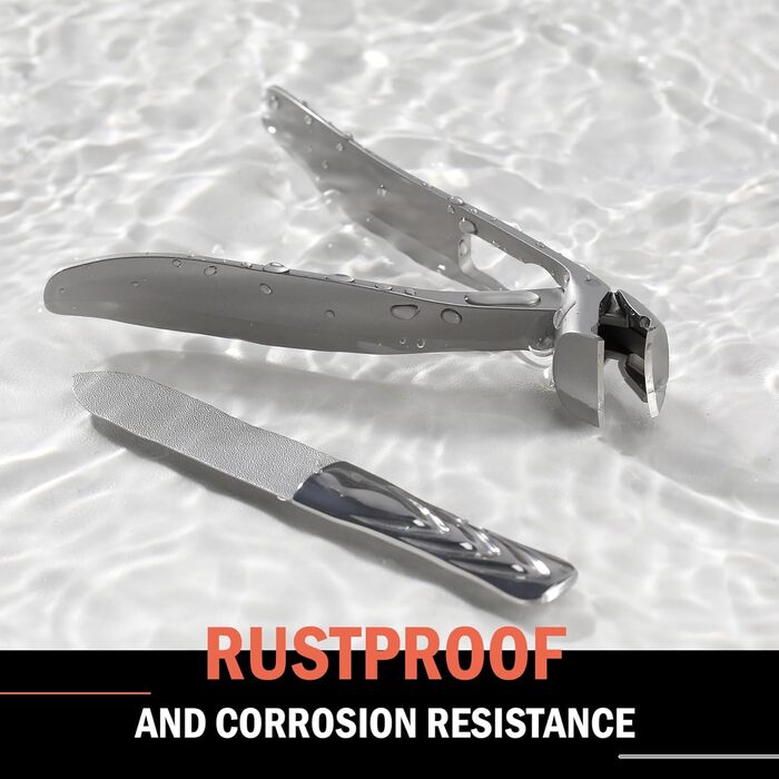 Кусачки для нігтів BEZOX ергономічні з похилим лезом для товстих нігтів (сріблясті) + пилочка для нігтів. Кусачки для нігтів для літніх людей, чоловіків та жінок.