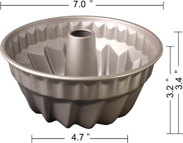 Форма для кексів Гугельхупф з антипригарним покриттям, 17,8 см, сумісна з Instant Pot, міцна гофрована трубка, золотиста форма для кексів Гугельхупф для випікання
