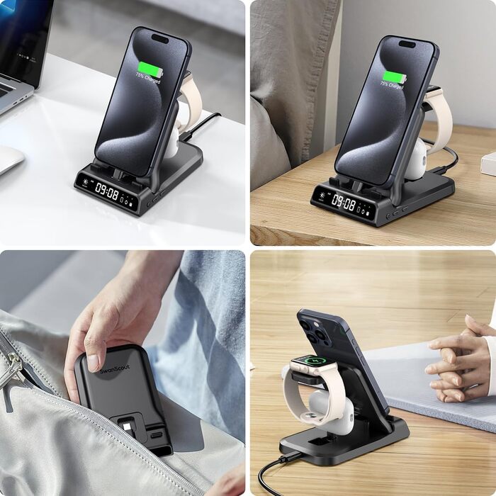 Зарядний стан для Apple SwanScout 701A: iPhone, Apple Watch, AirPods. Підходить для iPhone 6-17