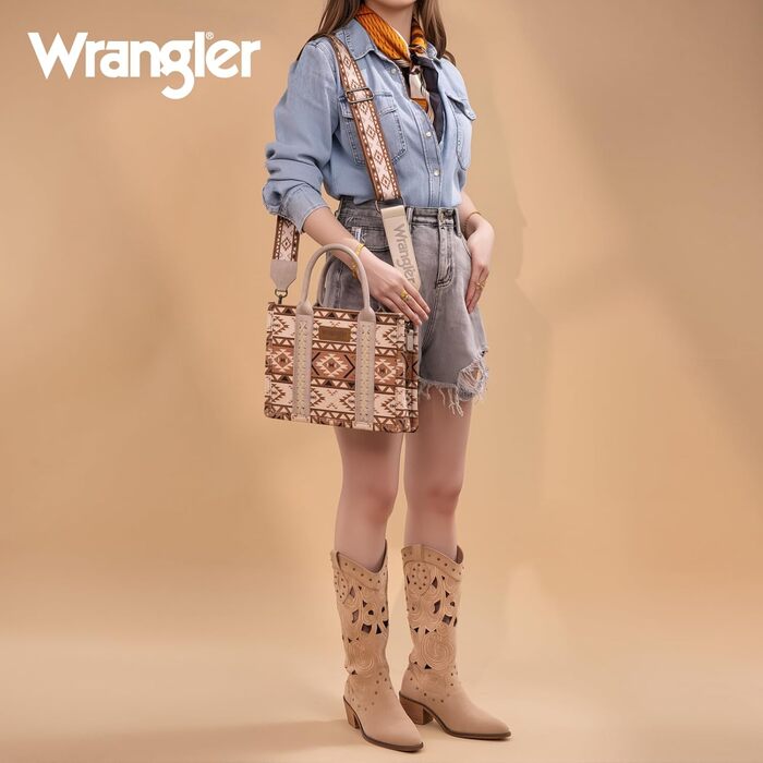 Сумка жіноча Wrangler в стилі вестерн Azteken Tan (гітарний ремінь) - оригінальна сумка-шопер