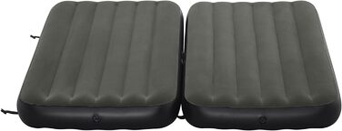Надувний матрац Bestway TriTech Connect and Rest 3-в-1 | Міцний матеріал | Регульовані пряжки | 2 матраци в комплекті | Сірий колір | 188 x 99 x 25 см