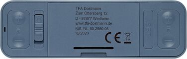 TFA Dostmann Digital Radio Alarm Clock Twist, 60.2560.06, adjustable time zone, 12/24h mode, 180° display rotation, flat design, blue