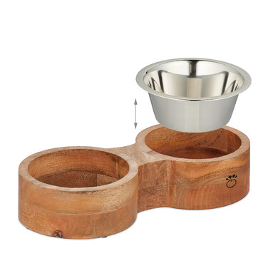 Relaxdays Dog Bowl with 2 Bowl Inserts