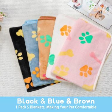 М'яка ковдра для кота та собаки, 5 шт., 76 x 52 см (Чорний+Блакитний+Коричневий+Рожевий+Білий)