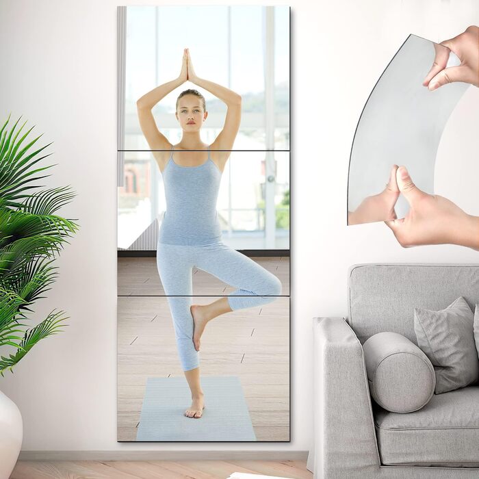 Самоклеючі дзеркальні панелі Augshy 50x60 см (4 шт.) - гнучкі, акрилові, для декору стін