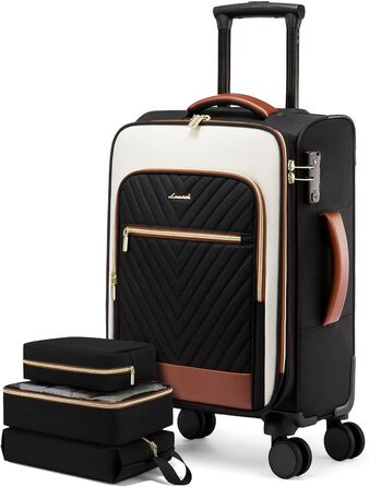 Сумка-рюкзак LOVEVOOK для жінок, 40L, ручна поклажа, для ноутбука, водонепроникна, для подорожей, бізнес, комплект ручної поклажі (20-дюймовий валіза, чорний, білий, коричневий)