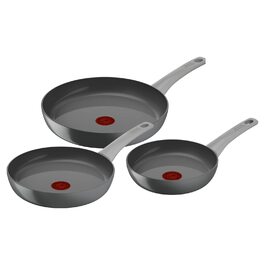 Набір сковорідок Tefal Renew On 3 шт (20/24/28 см) з керамічним покриттям, індукція, екологічні, сірі