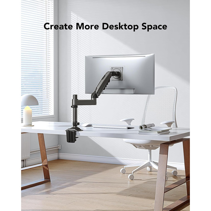 Кріплення для монітора HUANUO 13-32 дюймів, гнучкий кронштейн для LCD/LED екрану, газ-амортизатор, поворот 360°, VESA 75/100, вантажопідйомність 2-9 кг