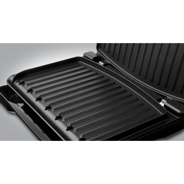 George Foreman Compact Steel Grill & Panini Press - 24x17cm - 3 Portions - Reduces Up to 42% Fat