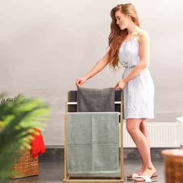 Relaxdays Bamboo Towel Rack 3-Tier