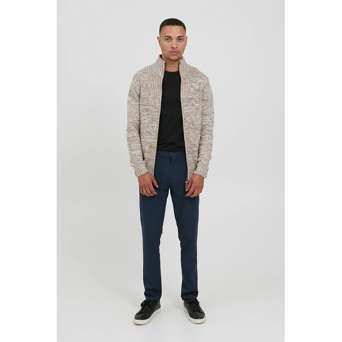Чоловічий кардиган SDPomeroy з грубого трикотажу з коміром-стійкою та блискавкою, 100% бавовна, Regular fit (XL, Dune (5409))