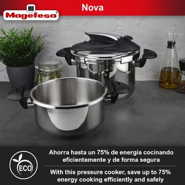Скороварка з нержавіючої сталі Magefesa Nova 4 л з датчиком тиску, для індукції, енергозберігаюча