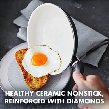 GreenPan Rio: набір сковорідок з антипригарним покриттям Ceramic, 2 шт. (20 см + 26 см), без PFAS, Stay-Cool ручка, термостійкі до 160°C, придатні для миття в посудомийній машині, чорний & кремовий