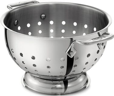 Ситечко All-Clad 5605C з нержавіючої сталі, 5 літрів, для кухні, срібне, миється в посудомийній машині
