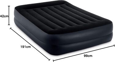 Надувне ліжко Intex Pillow Rest Blue Twin, 230 V з вбудованим насосом, 191 x 99 x 47 см