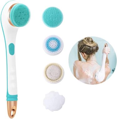 Electric Body Scrub Brush - Rechargeable Silicone Exfoliating Shower Brush for Back & Body Massage