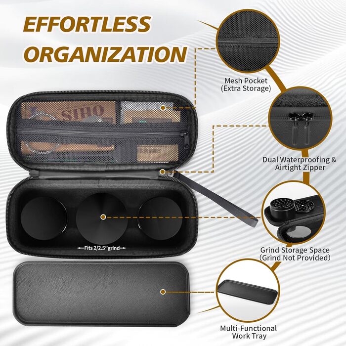 Marvero Scent Density Bag Premium 2.0 - Scent-Proof Container with UV Glass Jar & Work Surface | 100% Waterproof, Shockproof EVA Material | Ideal for Travel (23x9x8.5cm)