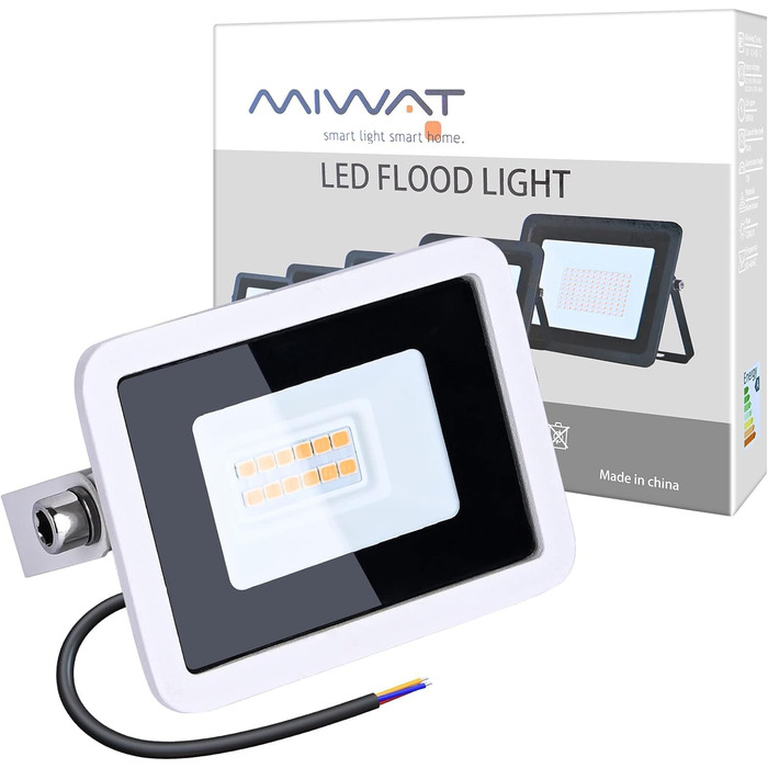 MIWATT LED прожектори для вулиці 2 шт, 50 Вт, 4000 Лм, холодне біле світло 6000K, IP68 водонепроникні, для двору, гаража, саду