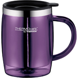 Термокружка THERMOcafé TC Desktop Cup фіолетова, 0.35л, з нержавіючої сталі та пластику, з кришкою, герметична, для офісу, кемпінгу, під кавомашину