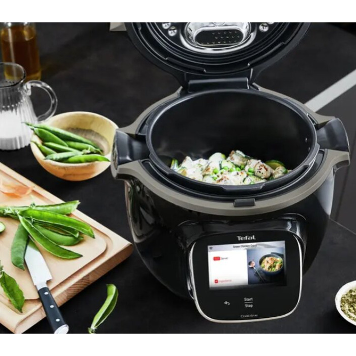 Мультиварка-скороварка Tefal Cook4me Touch CY912, 6 л, Wi-Fi, 13 функцій, чорна