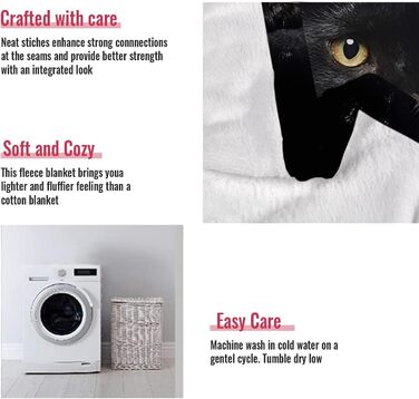 YISUMEI Blanket 150x200 cm Cozy Blanket Soft Flannel Soft Fleece Blanket Bedspread Black Cat 150 x 200 cm