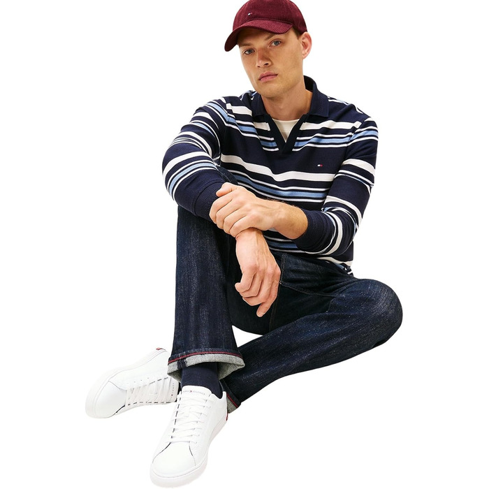 Чоловічі кросівки Tommy Hilfiger Vulcanized Essential з деталями з натуральної шкіри, білі, 43 EU