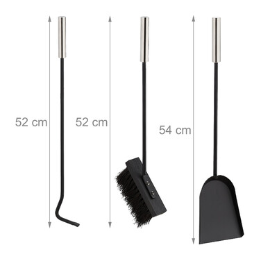 Relaxdays 4-Piece Fireplace Set