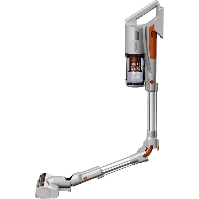 Вертикальний пилосос TurboTronic StormStick 120 Вт з ручним пилососом, фільтр MIF, 5 м кабель, 11 кПа, циклонна технологія, срібний