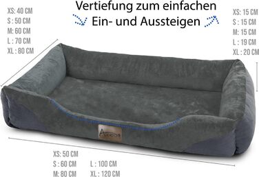Крісло-ліжко для собак: м'яке, зручне, з високим бортиком. Розміри: 40x50, 60x80, 70x100, 80x120 см. Колір: антрацит