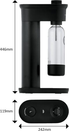 GROHE Blue Fizz Набір для газованої води (3 рівні газування, без CO2 балона, 1x 0,85л пляшка + засіб для чищення), 31943K00 (2x 0,85л пляшка | 1x CO2, з CO2 індикатором, Чорний)