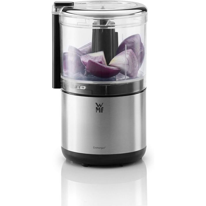 Електричний подрібнювач WMF Kult X – компактний міні-подрібнювач з нержавіючою сталлю, 0,3л, для овочів, трав та горіхів, миється в посудомийній машині