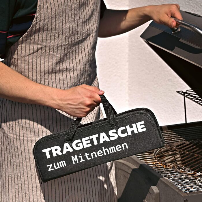 Набір грилю з нержавіючої сталі Essentielles - стійкий до нагрівання та корозії, з практичною сумкою