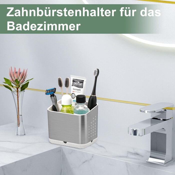 Тримач для зубних щіток електричних: органайзер для ванної кімнати, сірий