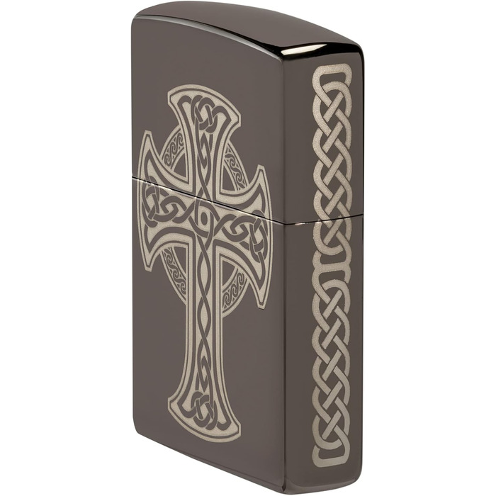 Запальничка Zippo з лазерним гравіюванням, кельтський хрест, чорна