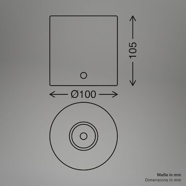 BRILONER Настільна лампа міні, ретро, вінтаж, кераміка, антрацит. Настільна лампа для спальні, кабінету, вітальні. E27, 10W, 10x9 см