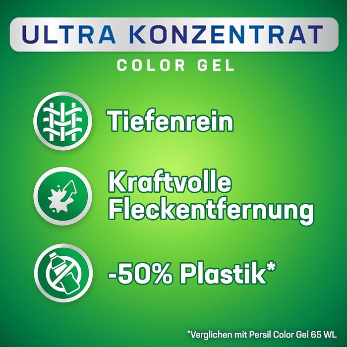 Рідкий пральний засіб Persil Ultra Konzentrat Color для кольорових речей, 2 x 65 прань, з технологією Tiefenrein-Plus проти стійких плям