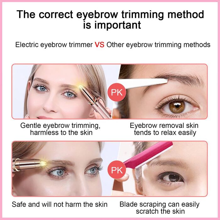 Електричний тример для брів для жінок. Безболісний тример для брів, обличчя, тіла, губ та підборіддя. Тример для видалення волосся для жінок