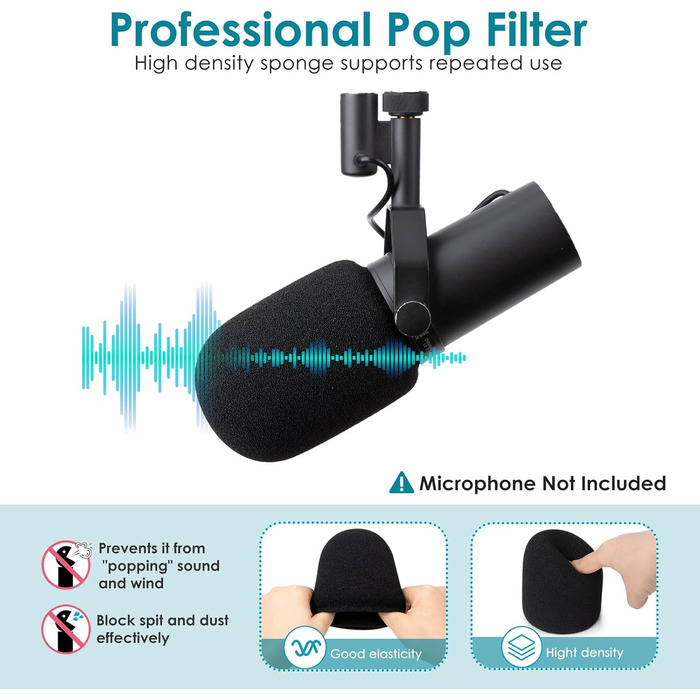 Тримач для мікрофона SM7B YOUSHARES 04 з поп-фільтром - Шарнірний мікрофонний стійка для студійного мікрофона Shure SM7B XLR