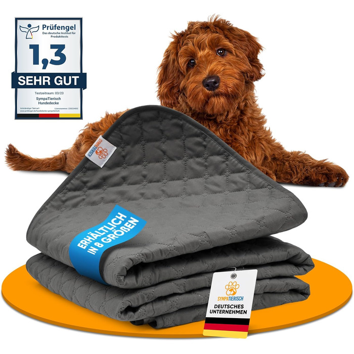 Водонепроникний килимок для собак - захист дивану та ліжка - нековзний, для великих собак, 150 x 130 см, сірий