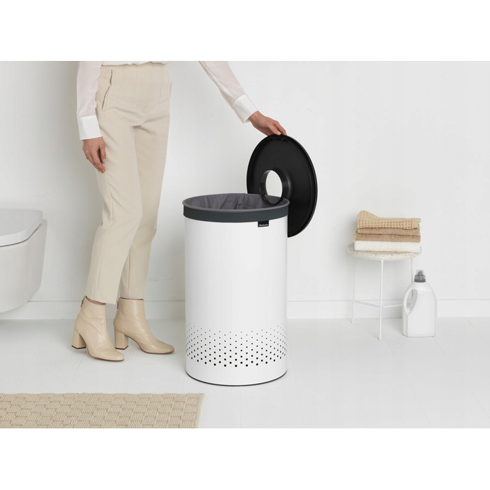Кошик для білизни з кришкою Brabantia, 60 л, білий
