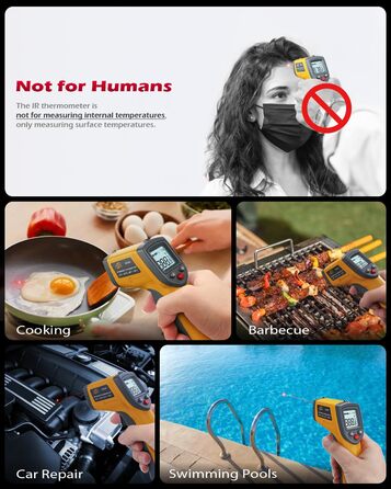 Інфрачервоний термометр GS320: безконтактне вимірювання температури для кухні, гриля, холодильника та HVAC