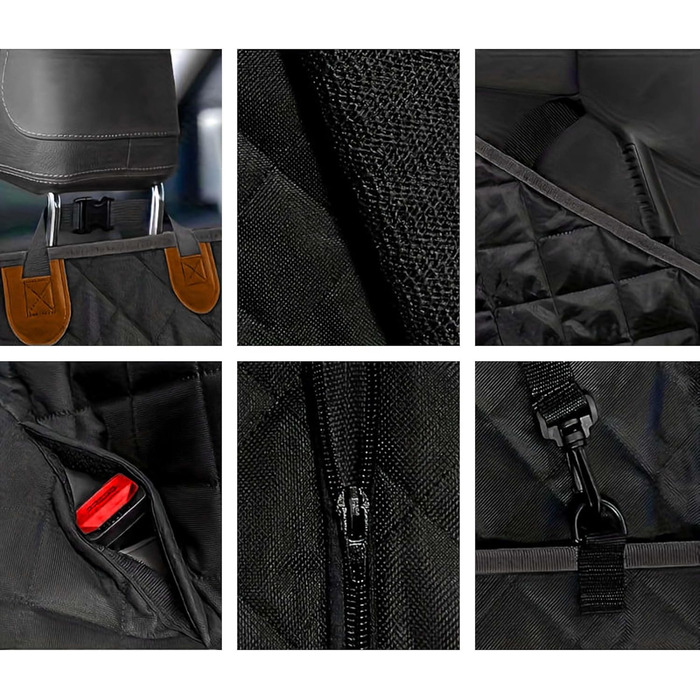 Накидка на заднє сидіння автомобіля для собак Fudajo 137x147 см, роздільна захисна накидка з віконцем, чорний чохол