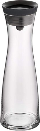 Графін для води WMF Basic 1 л, скляний, з силіконовою кришкою та механізмом CloseUp, чорний
