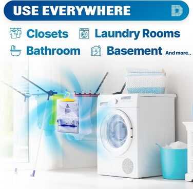 Dry & Dry 15 Packs [Net 400 g/Pack] Moisture Absorbers for Home, Cellar & Bedroom – Small Air Dehumidifiers