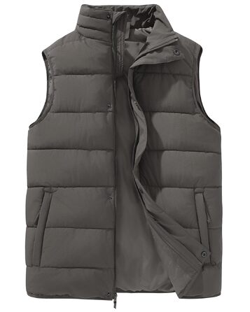 Стьобана жилетка для чоловіків 33,000ft - тепла спортивна жилетка для активного відпочинку, туризму, гольфу та верхової їзди. Водовідштовхуюча, з 4 кишенями, зелено-коричневого кольору, розмір S