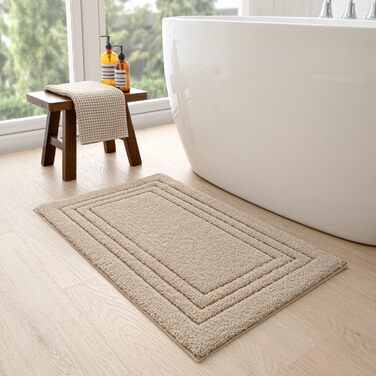 Килимок для ванної кімнати DEXI, м'який, нековзний, миючий, 50 x 80 см, бежевий