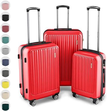 ABS валіза Hartschalenkoffer Easy Move - ергономічна, безпечна, компактна, з 360° колесами та кодовим замком. Ідеальна для подорожей. Червоний колір.